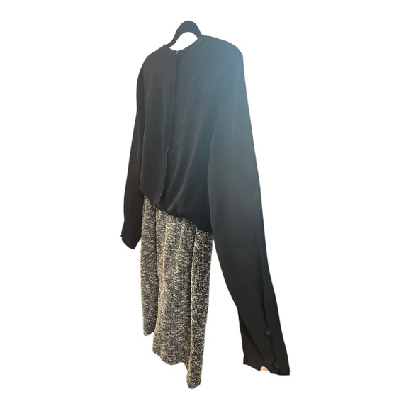 Lafayette 148 New York Black Bow Tie Blouse Tweed Skirt Dress Size 10 - Picture 9 of 12